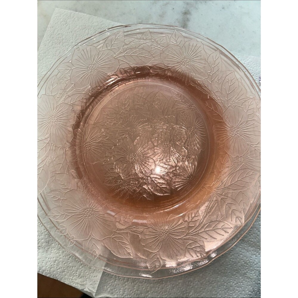 Macbeth-Evans Pink Depression Glass Dogwood Plate Vintage Antique